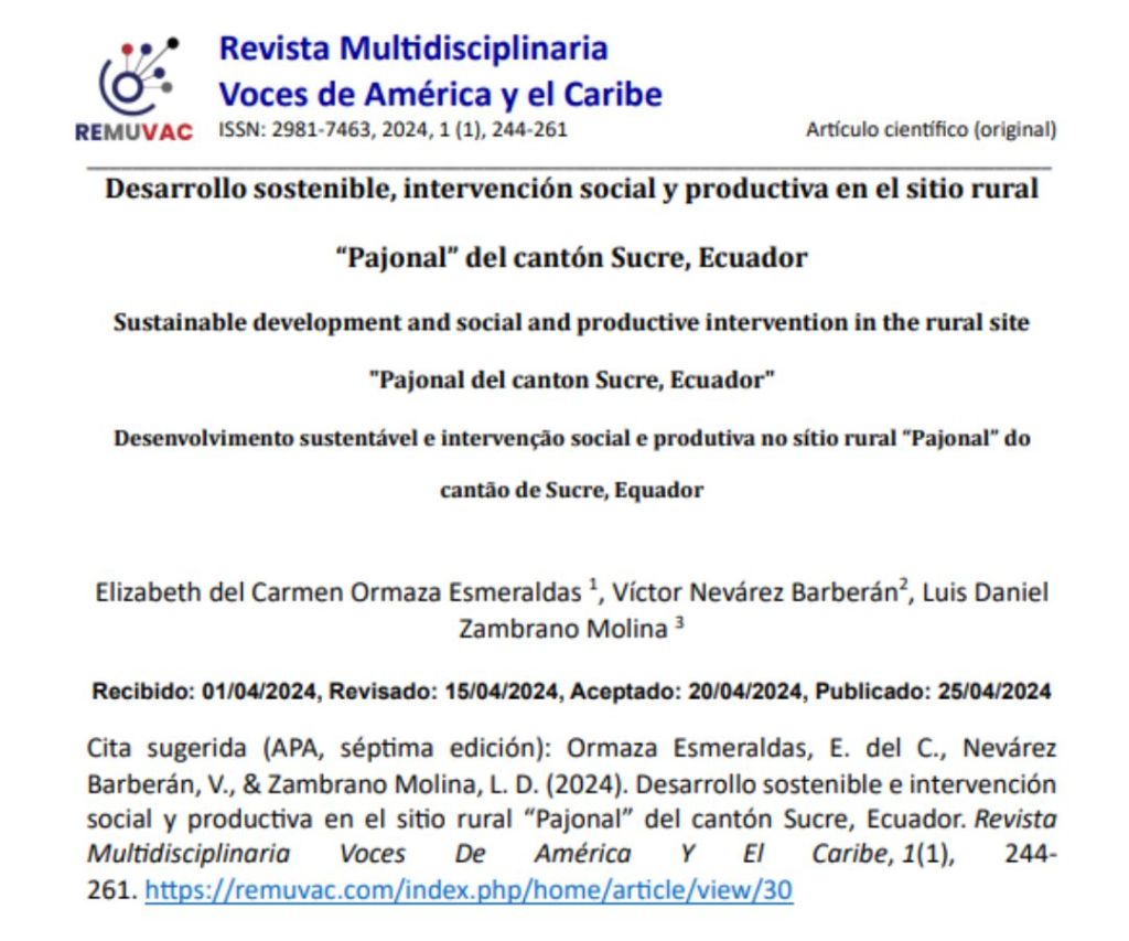Desarrollo sostenible, intervención social y productiva en el sitio&nbsp;rural