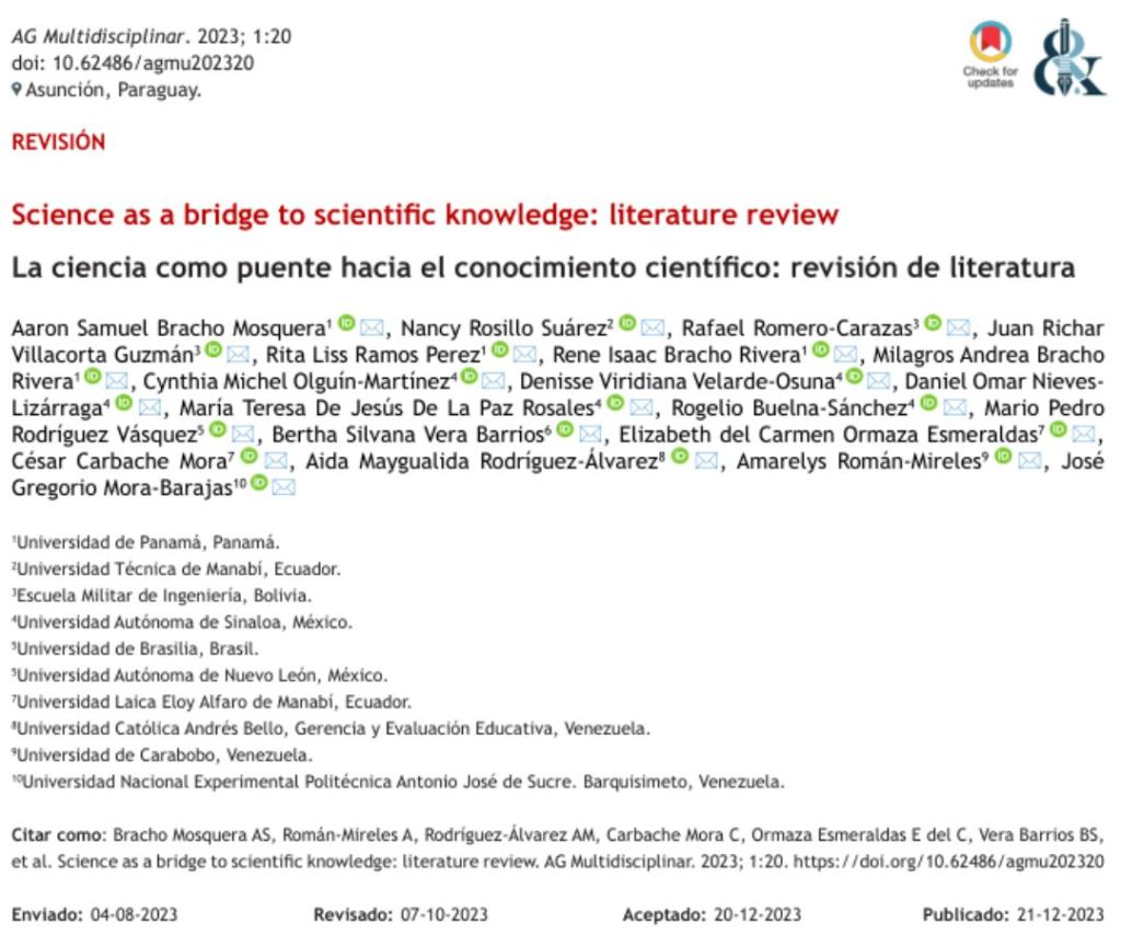 La ciencia como puente hacia el conocimiento científico: revisión de&nbsp;literatura