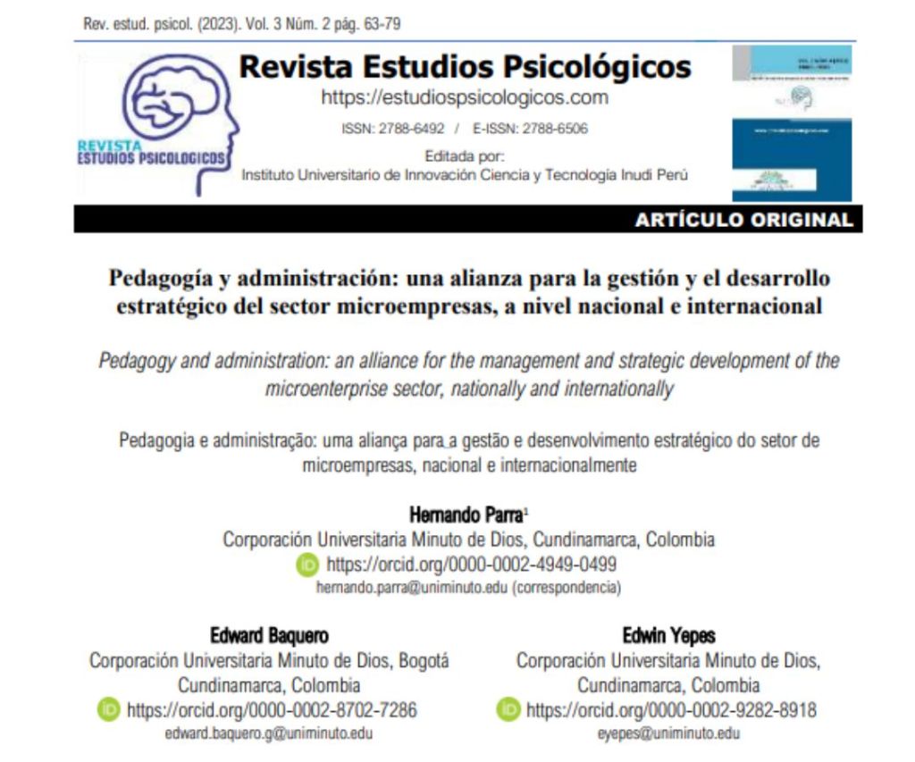 Pedagogía y administración: una alianza para la gestión y el desarrolloestratégico del sector microempresas, a nivel nacional e internacional