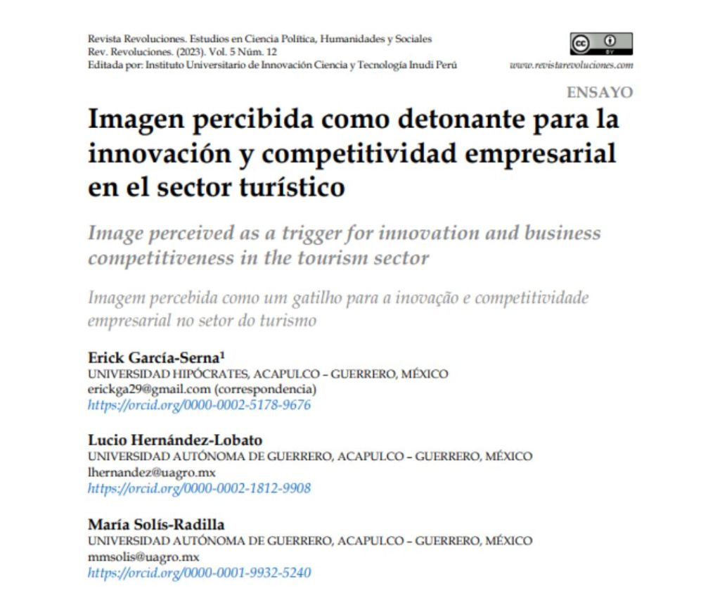 Imagen percibida como detonante para la innovación y competitividad empresarial en el sector turístico