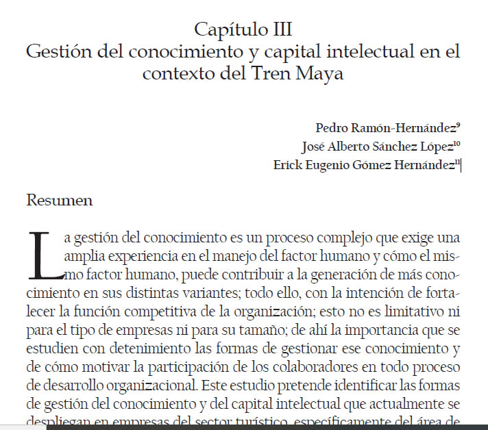 Gestión del conocimiento y capital intelectual en el contexto del Tren&nbsp;Maya